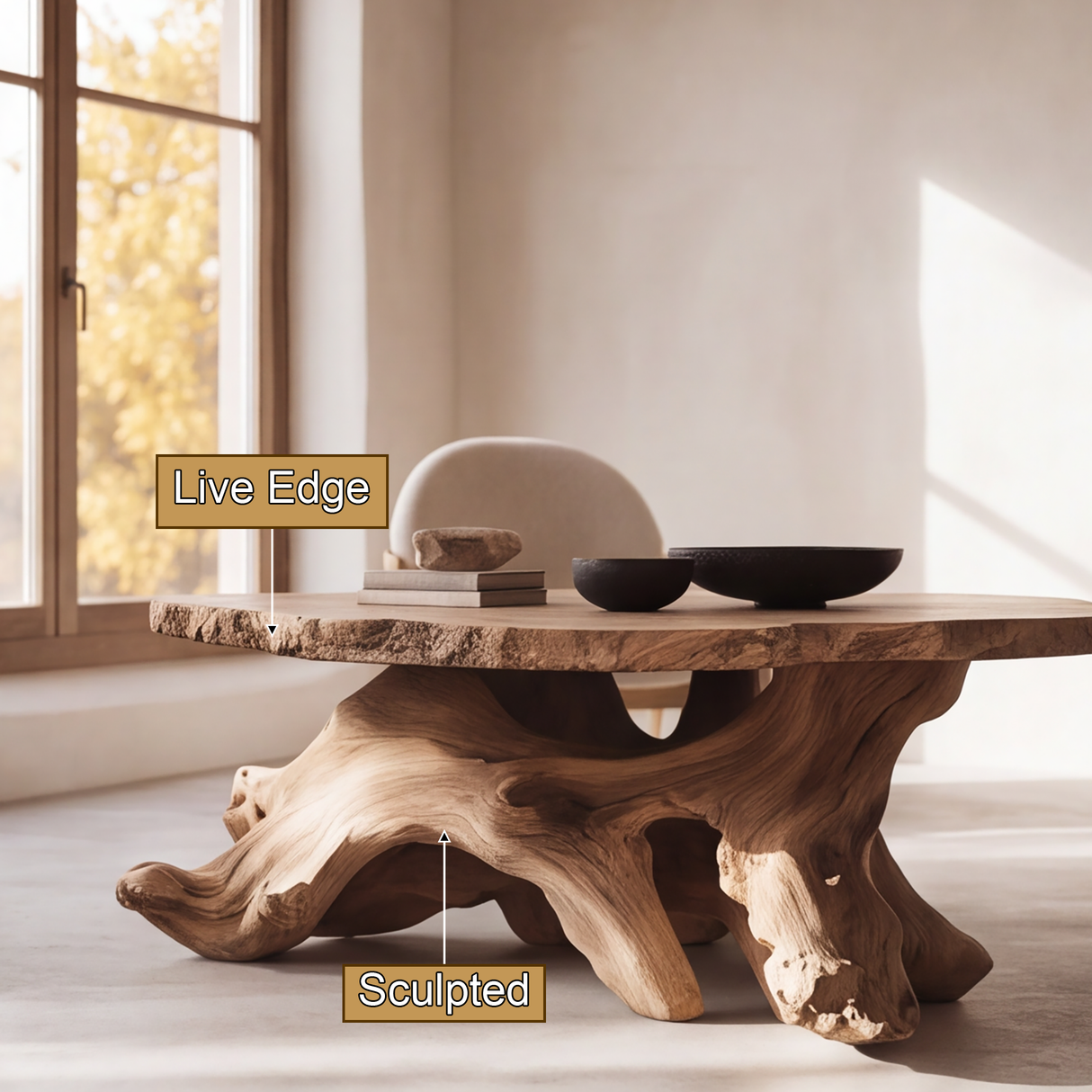 Velmorin Sculpted Solid Wood Coffee Table SPA273467 - Timberustic Coffee Table