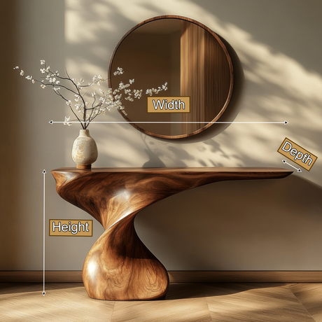 Velmoris Sculpted Solid Wood Console Table - Timberustic Console Table