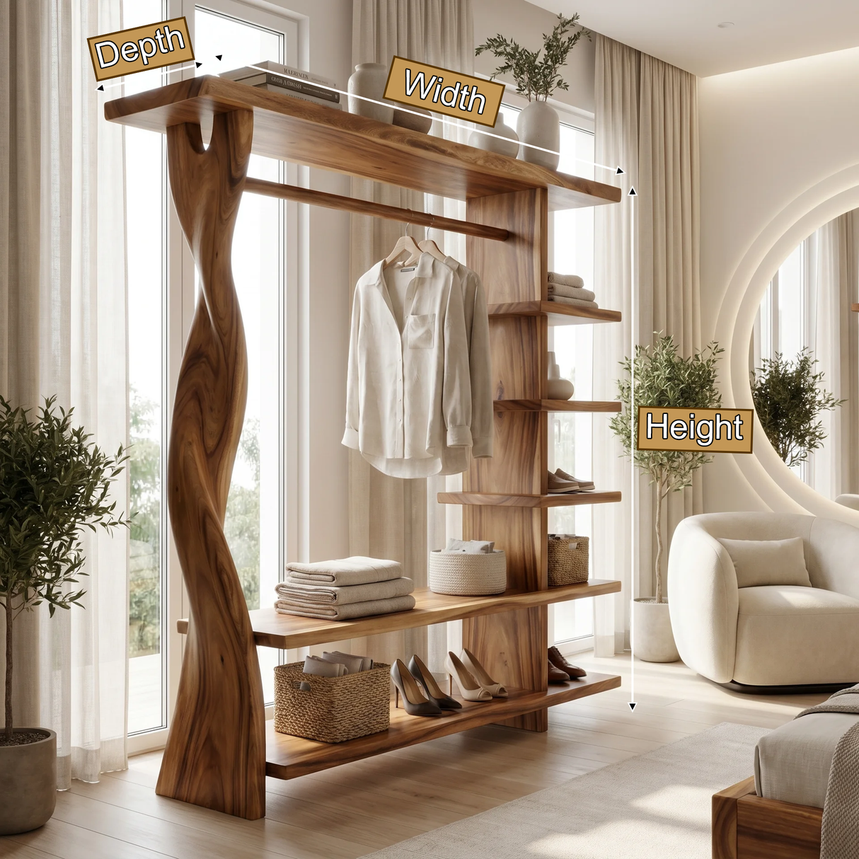 Velmoris Solid Wood Entryway Organizer