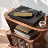 Velnora Handcrafted Solid Wood Record Player Stand SPA208523 - Timberustic Record Player Stand With Storage