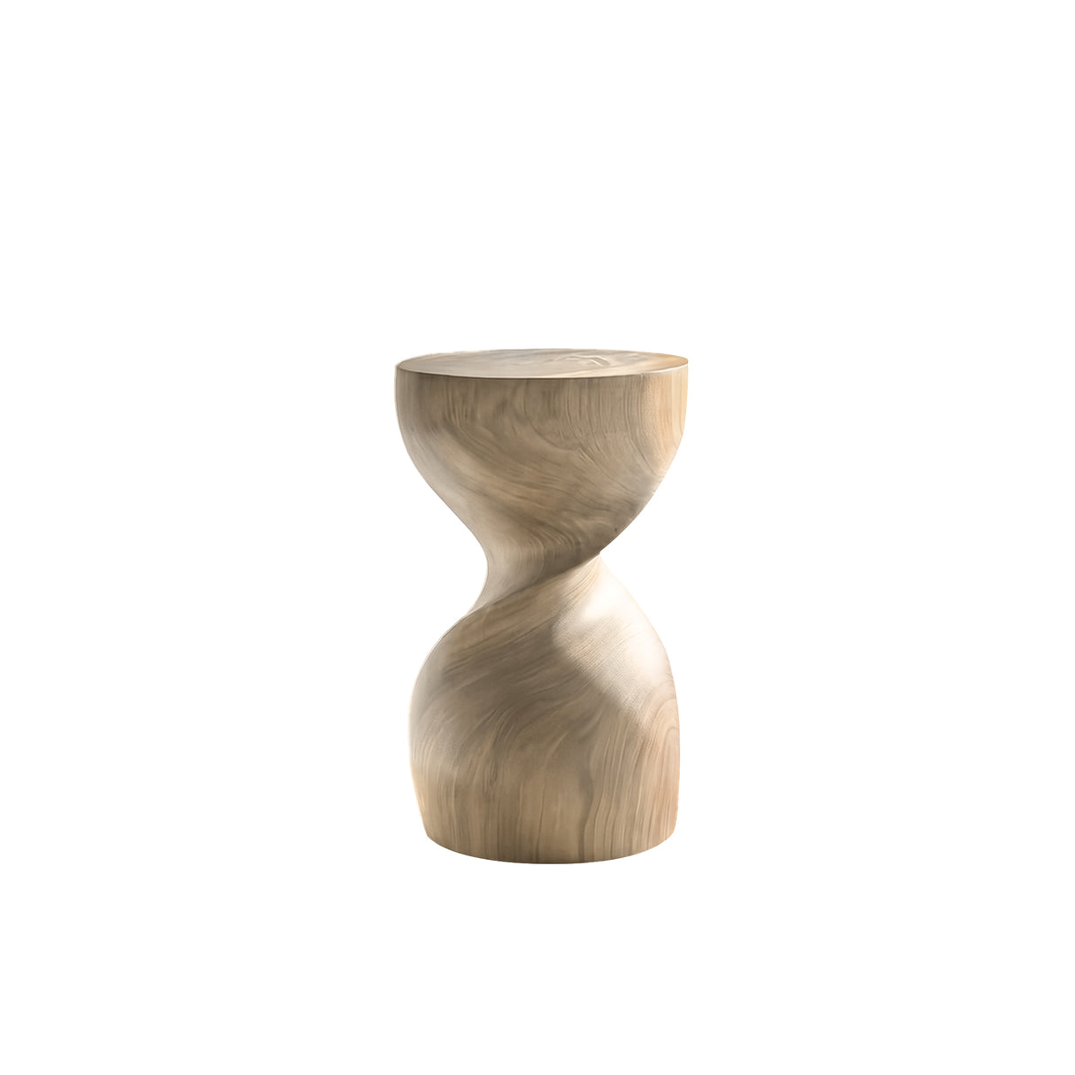 Velora Sculpted Solid Wood Pedestal Stand Natural Oak - Timberustic Pedestal Stand