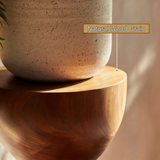 Velora Sculpted Solid Wood Pedestal Stand - Timberustic Pedestal Stand