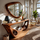 Veloran Curved Solid Wood Console Table - Timberustic Console Table
