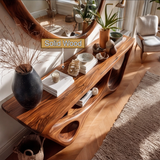 Veloran Curved Solid Wood Console Table - Timberustic Console Table