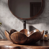 Veloria Handcrafted Solid Wood Flower Vessel Sink - Timberustic Vessel Sinks