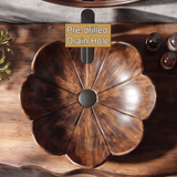 Veloria Handcrafted Solid Wood Flower Vessel Sink - Timberustic Vessel Sinks