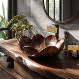 Veloria Handcrafted Solid Wood Flower Vessel Sink - Timberustic Vessel Sinks