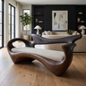 Veloria Sculpted Solid Wood Sofa Dark Walnut - Timberustic Sofa