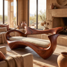 Veloria Sculpted Solid Wood Sofa Mahogany - Timberustic Sofa