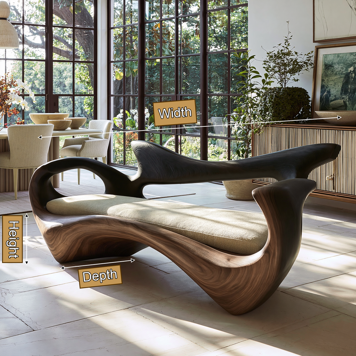 Veloria Sculpted Solid Wood Sofa - Timberustic Sofa