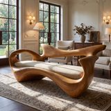 Veloria Sculpted Solid Wood Sofa Teak - Timberustic Sofa