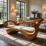 Veloria Sculpted Solid Wood Sofa Teak - Timberustic Sofa