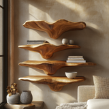 Velorien Live Edge Solid Wood Mushroom Floating Shelf SPA475679 - Timberustic Floating Shelf