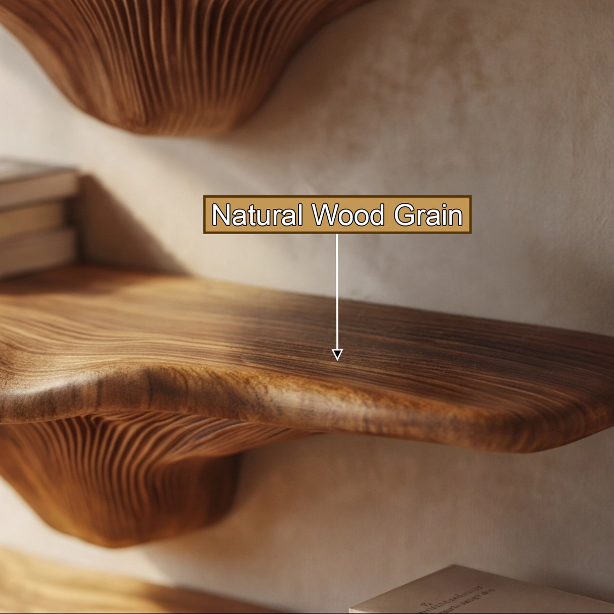 Velorien Live Edge Solid Wood Mushroom Floating Shelf SPA475679 - Timberustic Floating Shelf