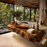 Velorin Live Edge Solid Wood Floating Bathroom Vanity SPA605219 - Timberustic Floating Bathroom Vanity