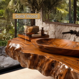 Velorin Live Edge Solid Wood Floating Bathroom Vanity SPA605219 - Timberustic Floating Bathroom Vanity