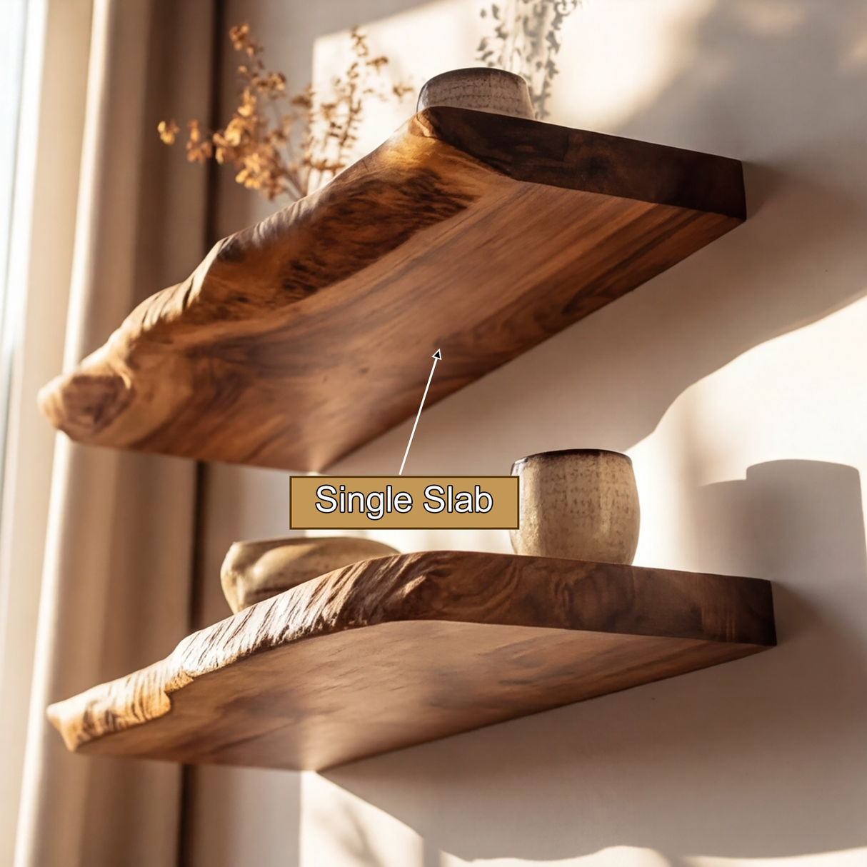 Velorin Live Edge Solid Wood Floating Shelf SPA635142 - Timberustic Floating Shelf
