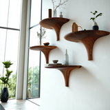 Velorin Sculpted Solid Wood Mushroom Floating Shelf SPA185432 - Timberustic Floating Shelf