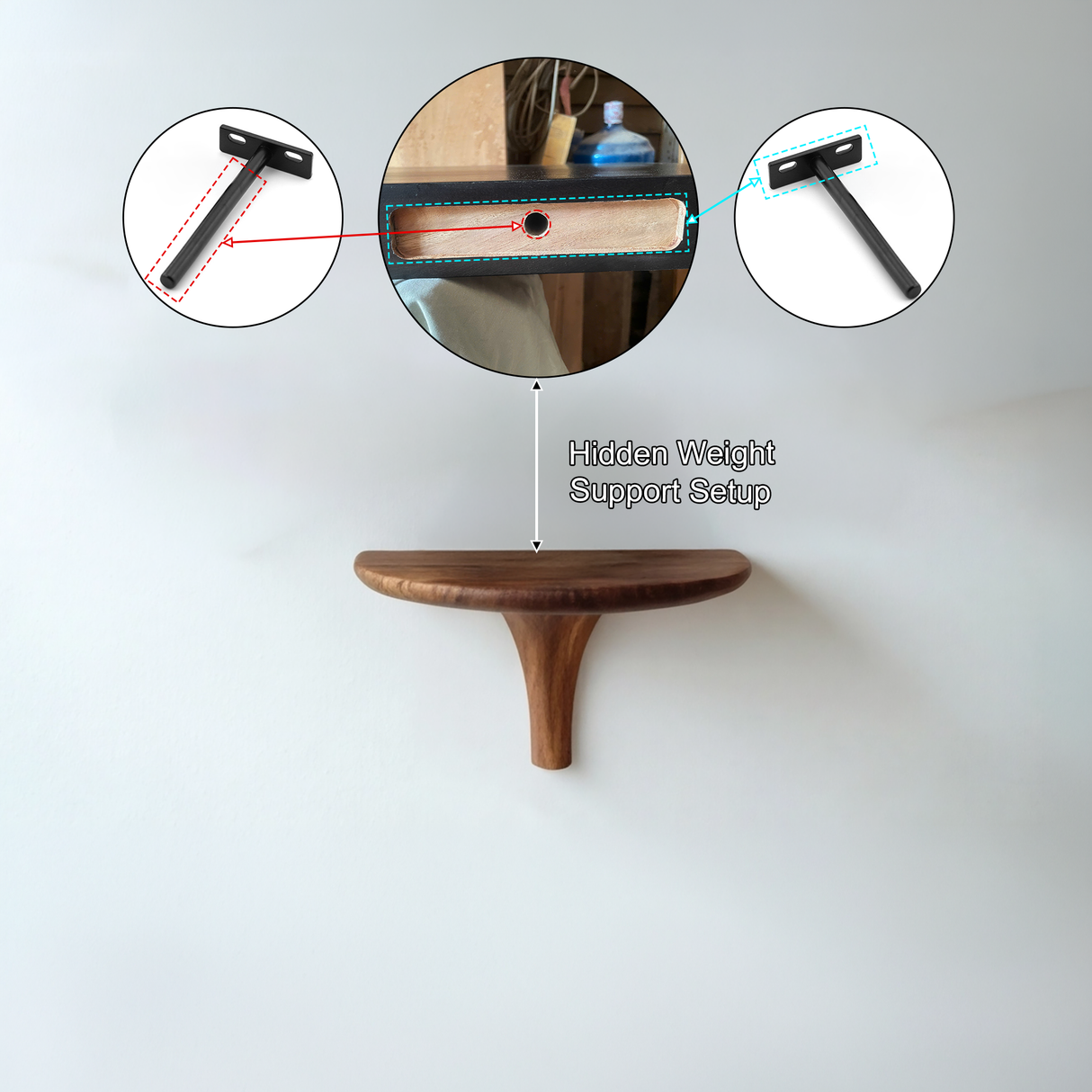 Velorin Sculpted Solid Wood Mushroom Floating Shelf SPA185432 - Timberustic Floating Shelf