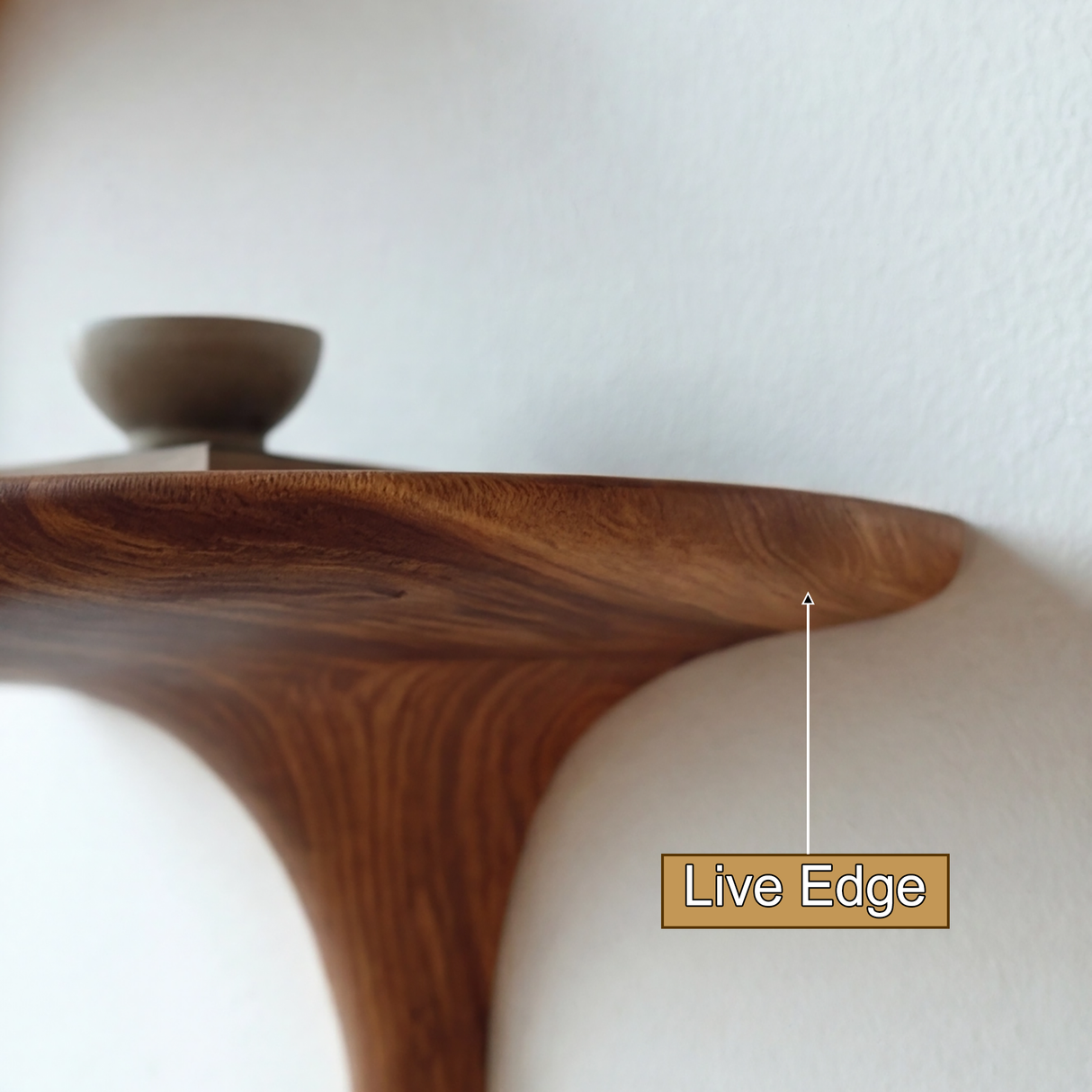 Velorin Sculpted Solid Wood Mushroom Floating Shelf SPA185432 - Timberustic Floating Shelf