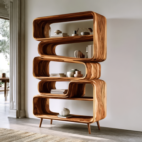Veloura Handcrafted Solid Wood Bookshelf - Timberustic Bookshelf