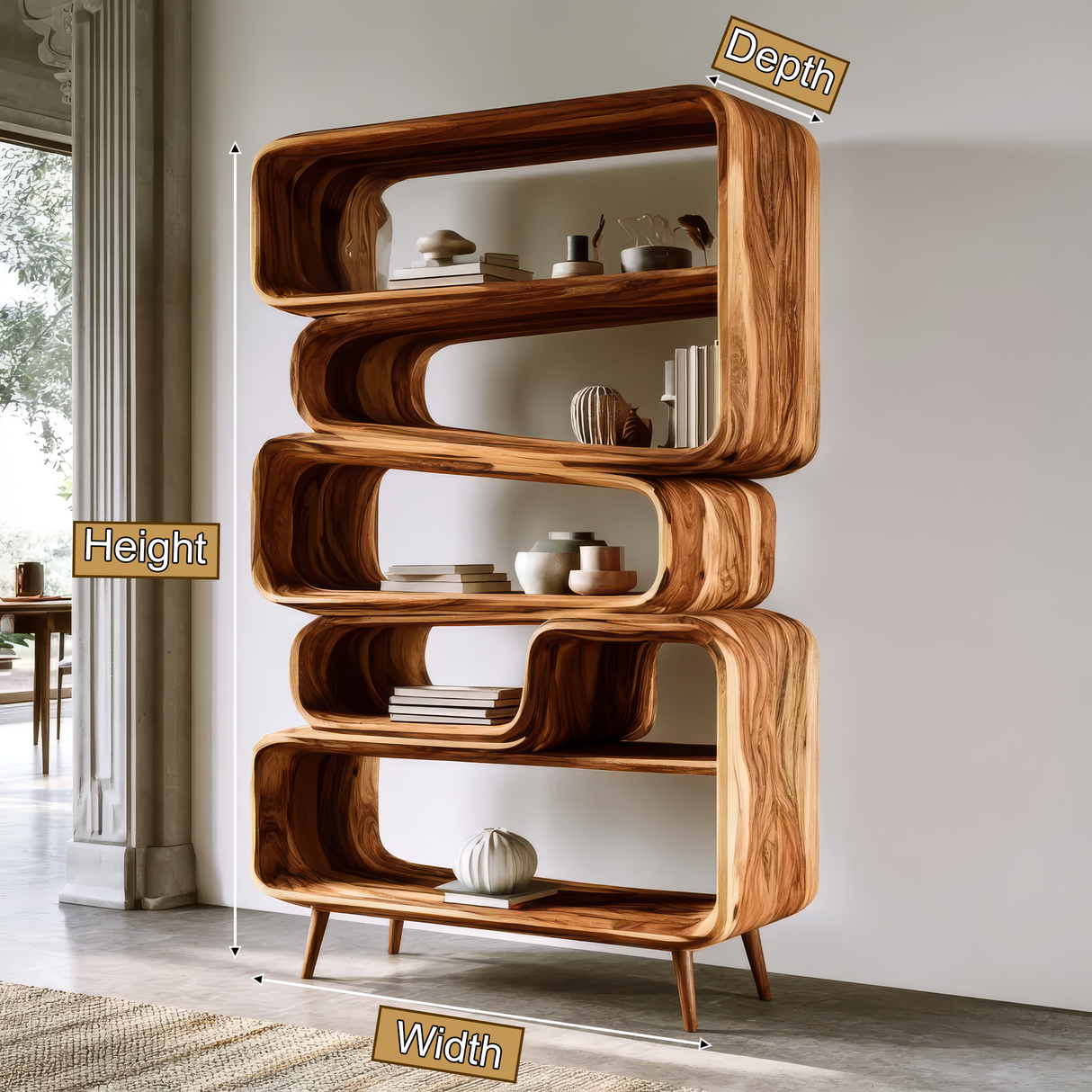 Veloura Handcrafted Solid Wood Bookshelf - Timberustic Bookshelf
