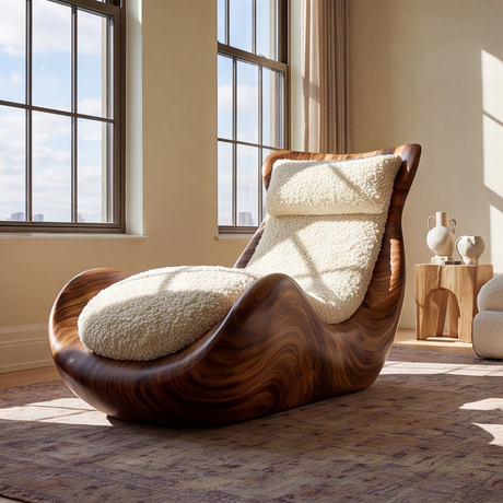 Veloura Handcrafted Solid Wood Chaise Lounge