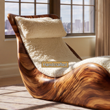 Veloura Handcrafted Solid Wood Chaise Lounge