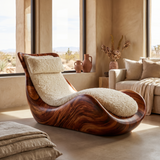 Veloura Handcrafted Solid Wood Chaise Lounge