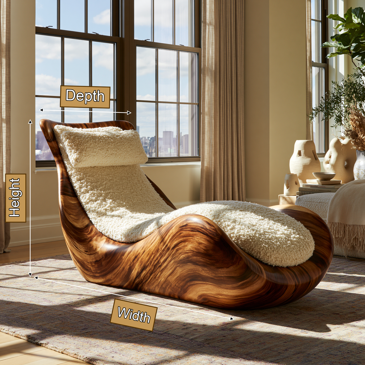 Veloura Handcrafted Solid Wood Chaise Lounge - Timberustic Chaise Lounge
