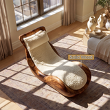 Veloura Handcrafted Solid Wood Chaise Lounge