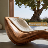 Velquorin Handcrafted Sculpted Solid Wood Chaise Lounge