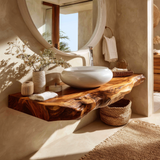 Velrion Handcrafted Live Edge Solid Wood Floating Bathroom Vanity SPA721836 - Timberustic Floating Bathroom Vanity