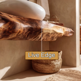 Velrion Handcrafted Live Edge Solid Wood Floating Bathroom Vanity SPA721836 - Timberustic Floating Bathroom Vanity