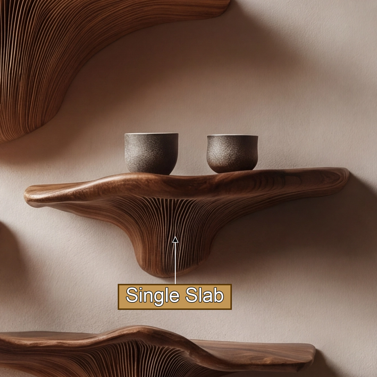 Velrune Live Edge Solid Wood Mushroom Floating Shelf SPA239749 - Timberustic Floating Shelf