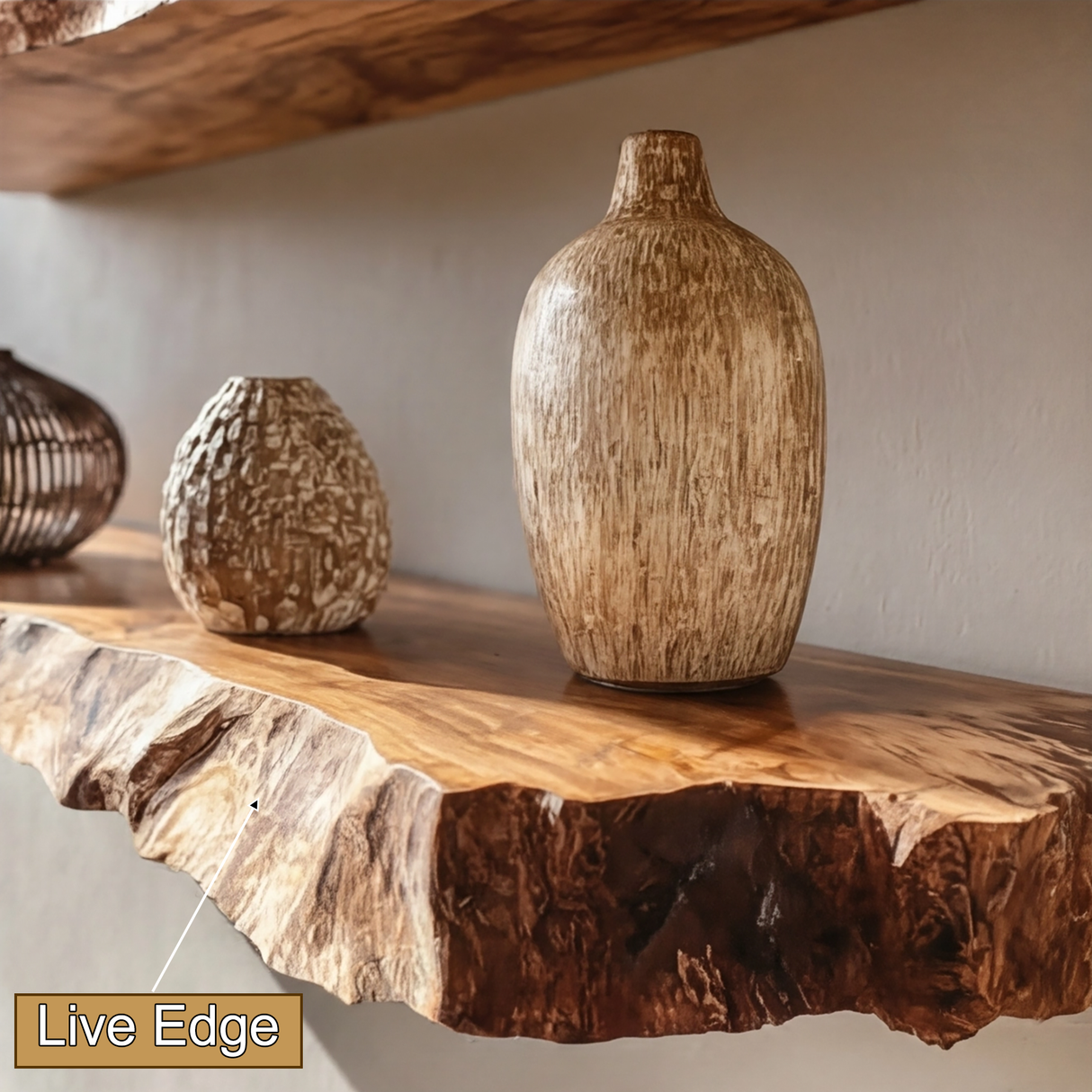Velthara Live Edge Solid Wood Floating Shelf SPA526984 - Timberustic Floating Shelf