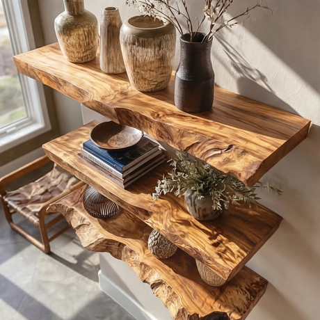 Velthara Live Edge Solid Wood Floating Shelf SPA526984 - Timberustic Floating Shelf