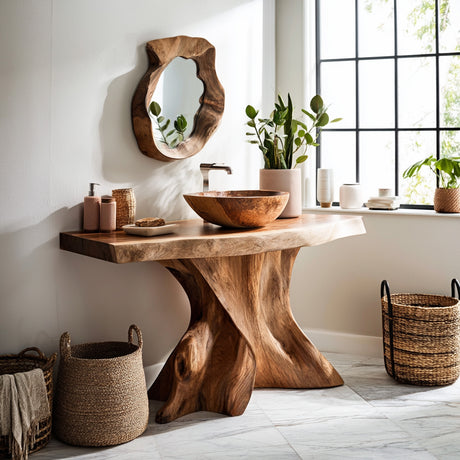 Velthora Rootform Solid Wood Freestanding Bathroom Vanity SPA576801 - Timberustic Freestanding Bathroom Vanity