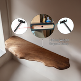 Velthorne Live Edge Solid Wood Mushroom Floating Shelf SPA054634 - Timberustic Floating Shelf