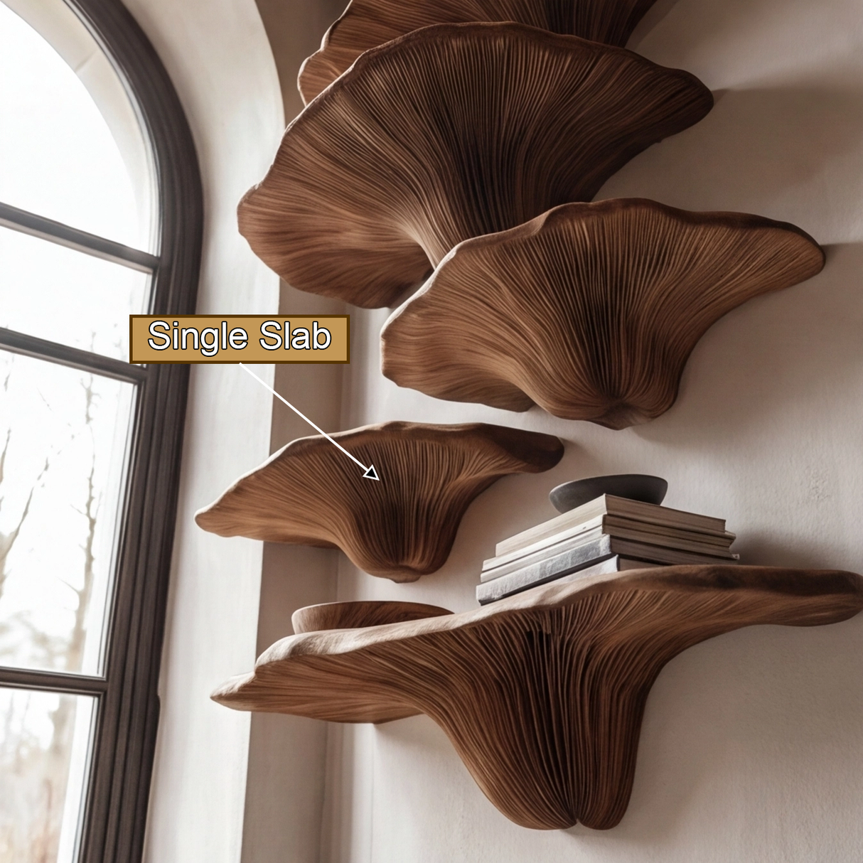 Velthorne Live Edge Solid Wood Mushroom Floating Shelf SPA054634 - Timberustic Floating Shelf