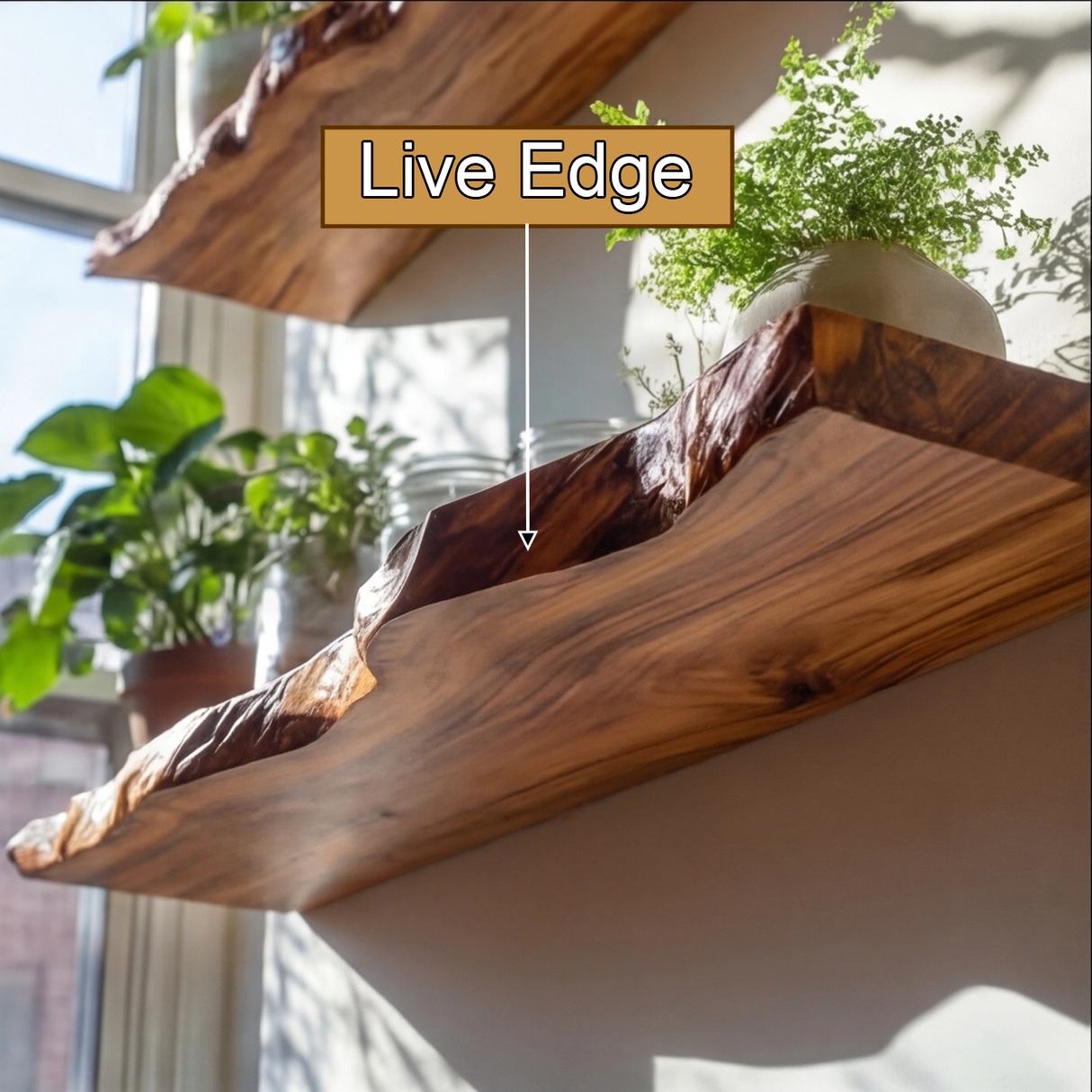 Veltrano Live Edge Solid Wood Floating Shelf SPA334970 - Timberustic Floating Shelf