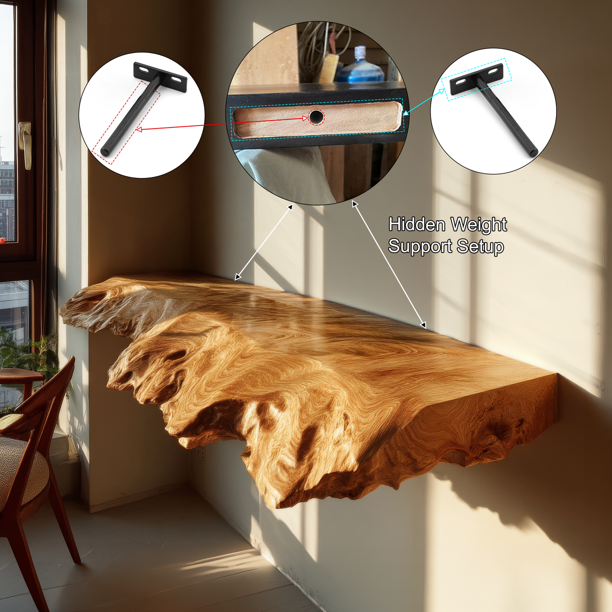 Veltrano Sculpted Solid Wood Floating Shelf SPA436488 - Timberustic Floating Shelf