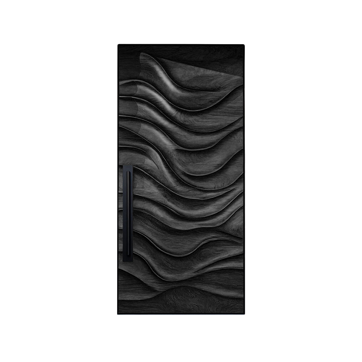 Veltrava Sculpted Solid Wood Rectangular Single Door Black - Timberustic Door