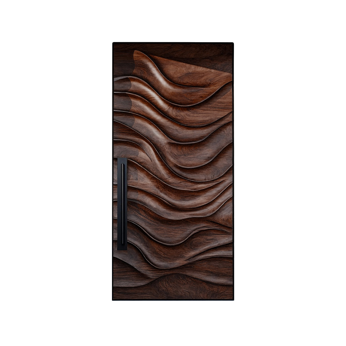 Veltrava Sculpted Solid Wood Rectangular Single Door Dark Walnut - Timberustic Door