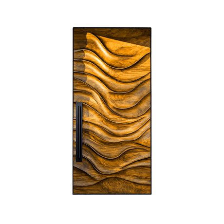 Veltrava Sculpted Solid Wood Rectangular Single Door Teak - Timberustic Door