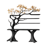 Veltrion Sculpted Solid Wood Console Table with Shelves Black - Timberustic Console Table with Shelves