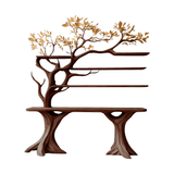 Veltrion Sculpted Solid Wood Console Table with Shelves Dark Walnut - Timberustic Console Table with Shelves