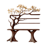 Veltrion Sculpted Solid Wood Console Table with Shelves Dark Walnut - Timberustic Console Table with Shelves