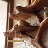 Veltrune Live Edge Solid Wood Floating Kitchen Shelf - Timberustic Floating Kitchen Shelf