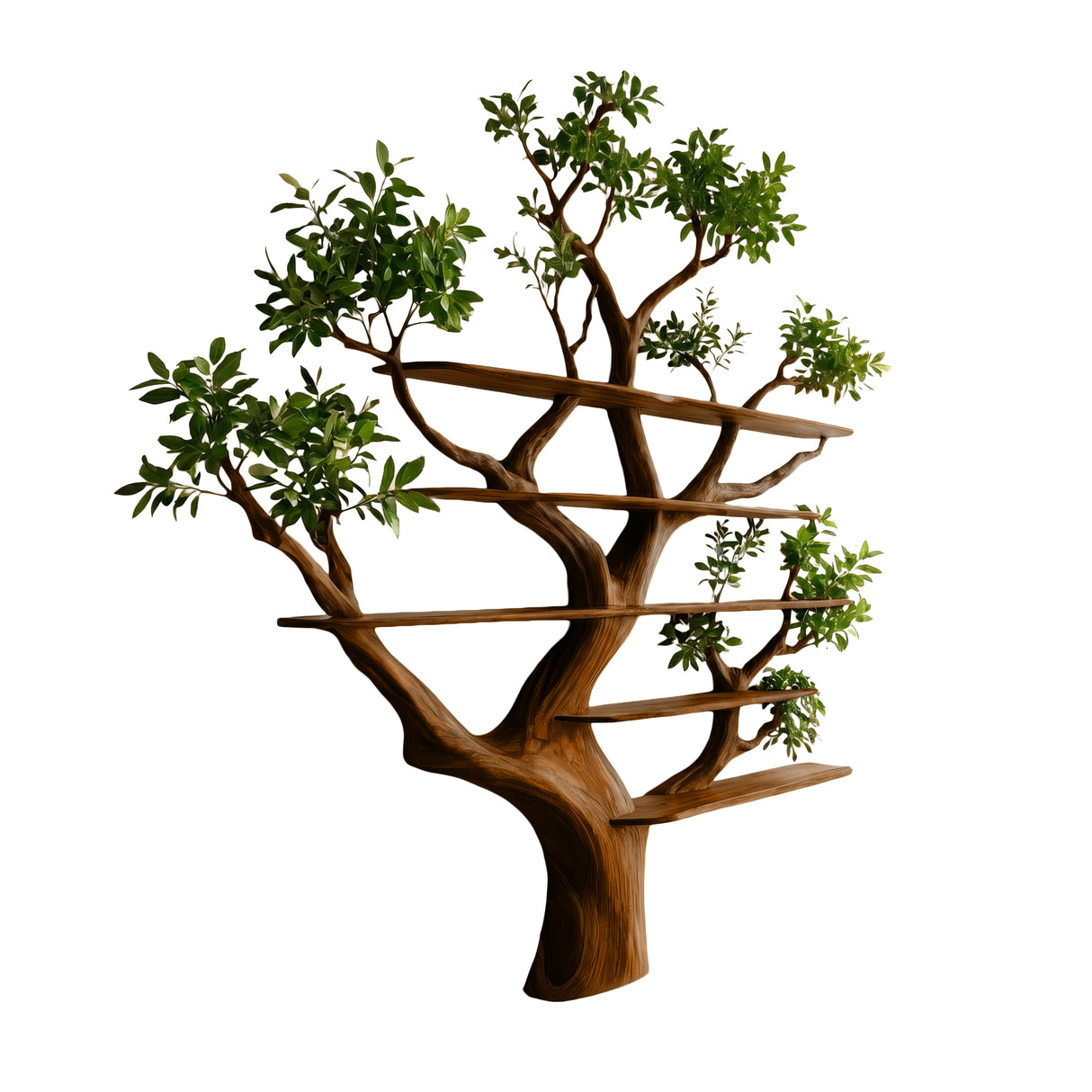 Verdalis Handcrafted Solid Wood Tree Bookshelf